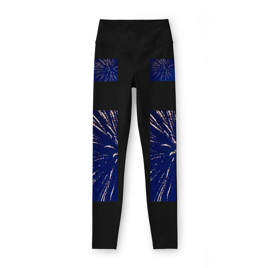 Fireworks Night Leggings — Blue Spark Celebration Yoga Pants