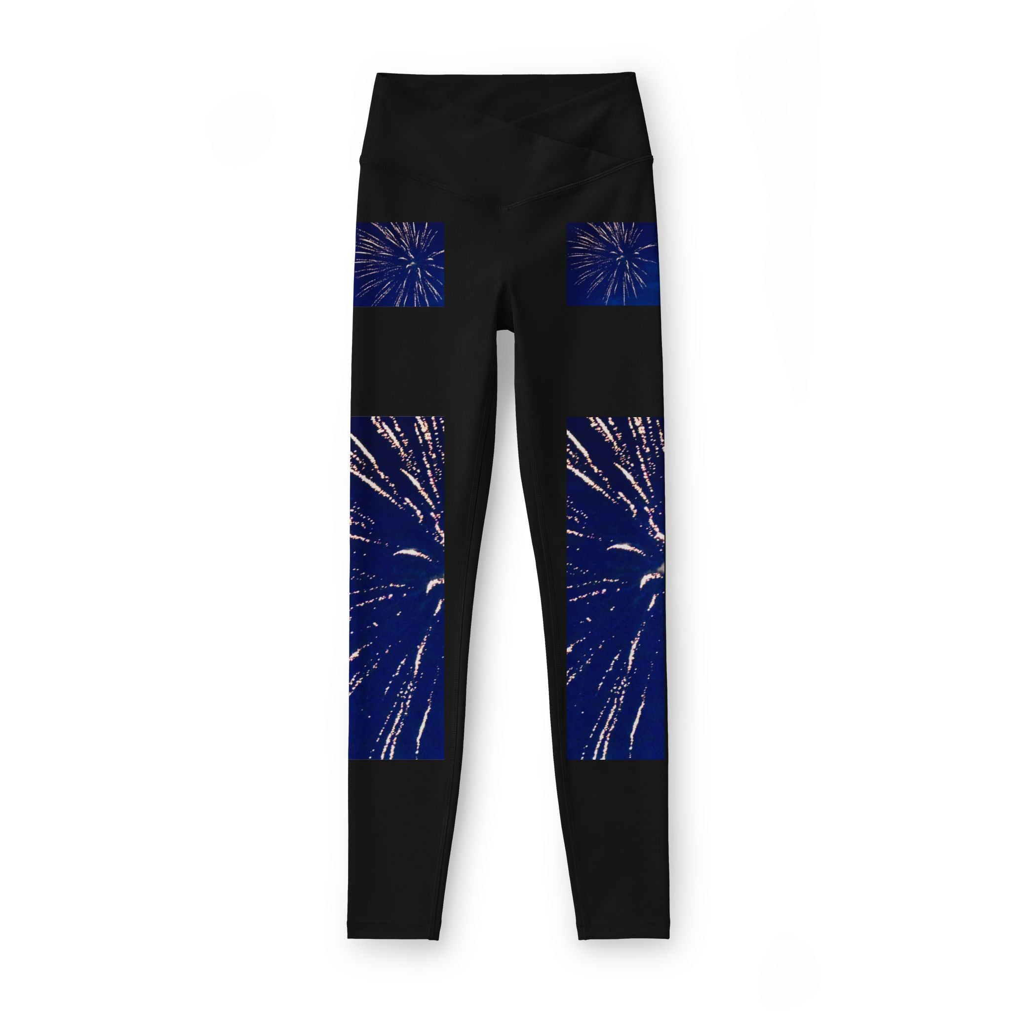 Fireworks Night Leggings — Blue Spark Celebration Yoga Pants