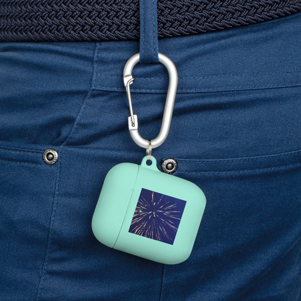 Navy Fireworks Burst AirPods Case