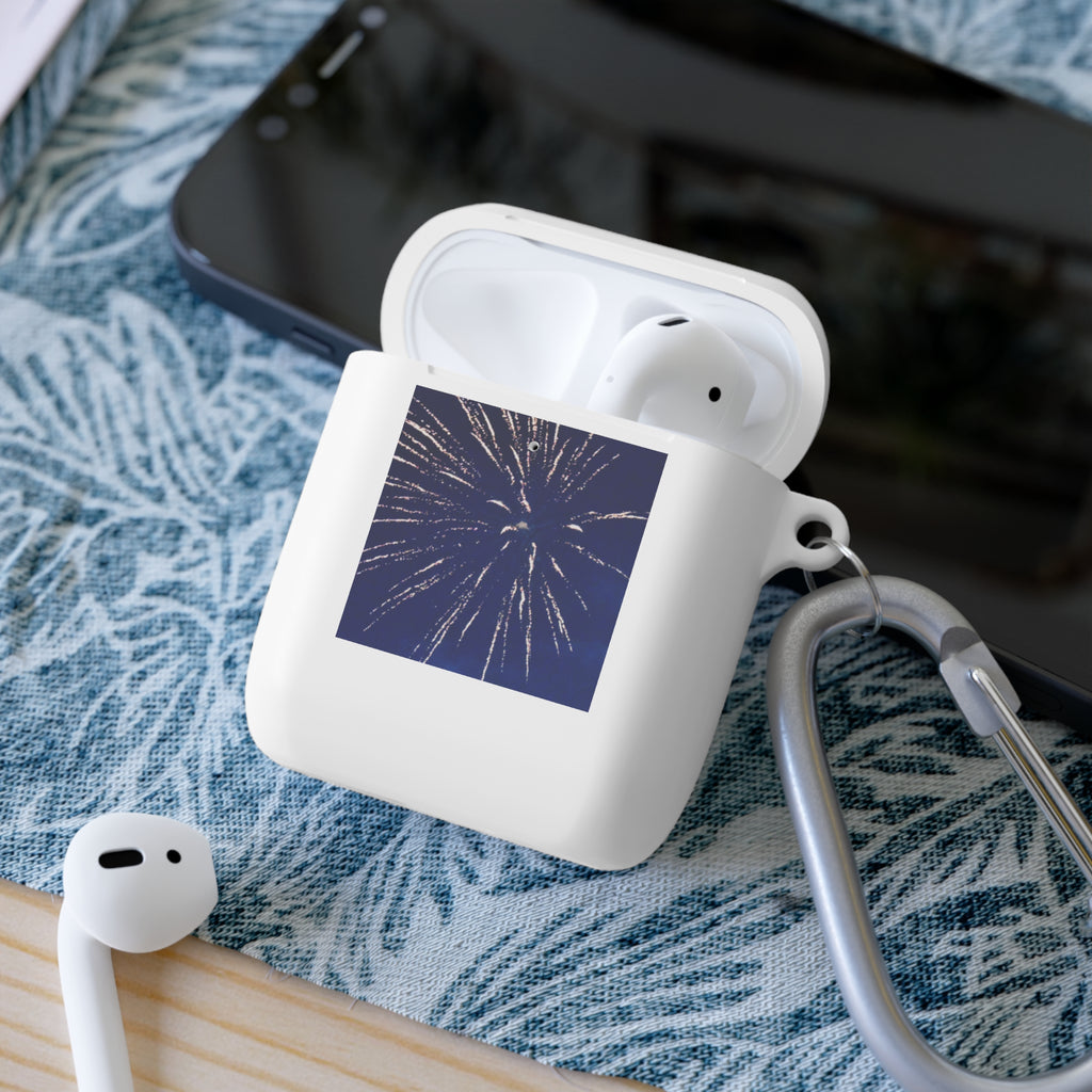 Navy Fireworks Burst AirPods Case