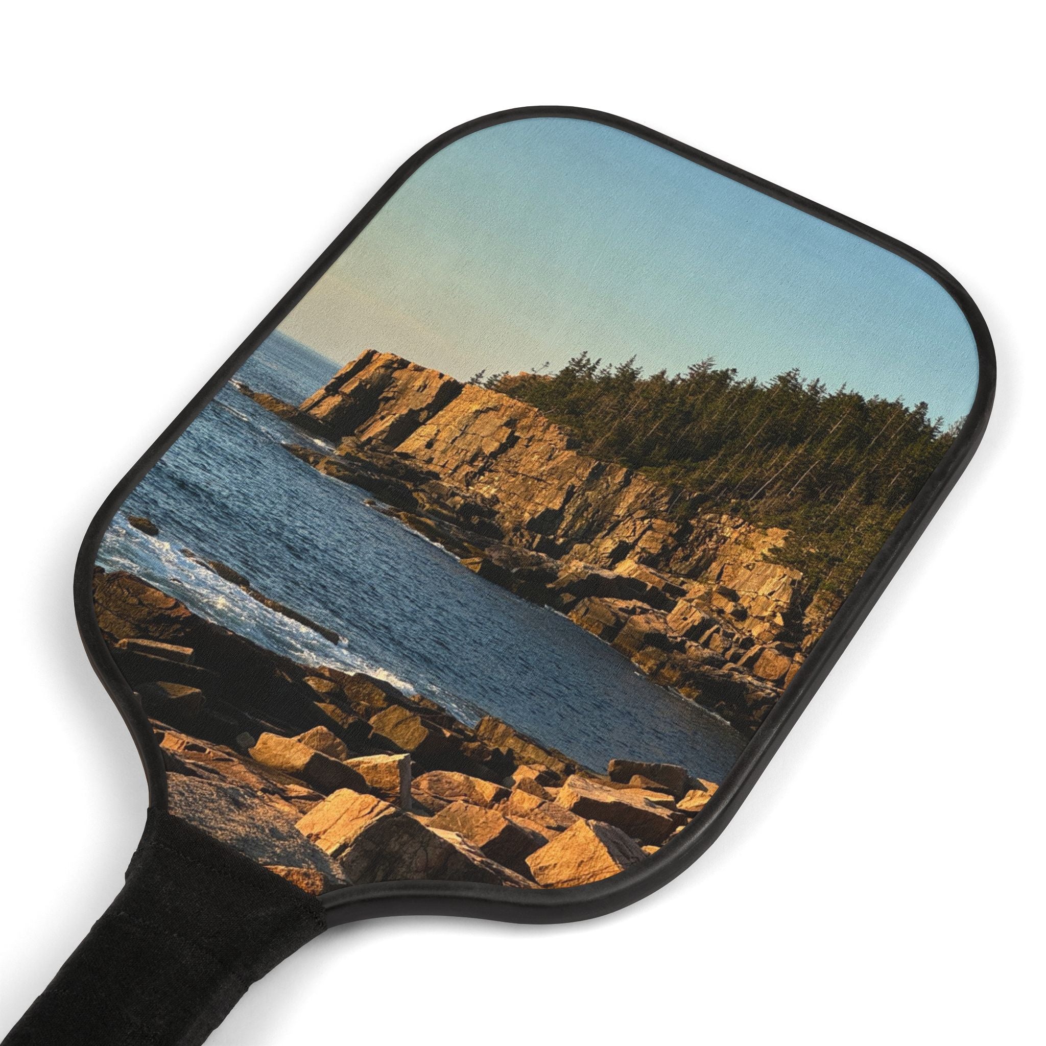 Coastal Cliffs Pickleball Paddle Set — Scenic Ocean Design Kit (2 Paddles + Balls)