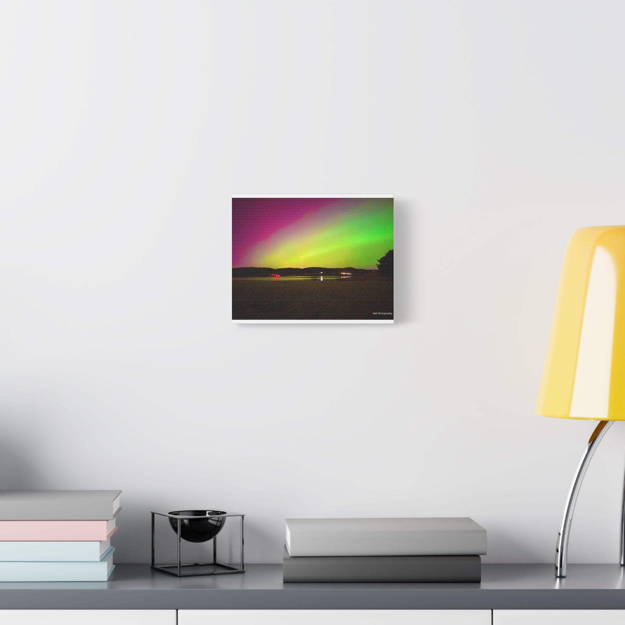 Aurora Night Sky Matte Canvas Print — Colorful Northern Lights Landscape