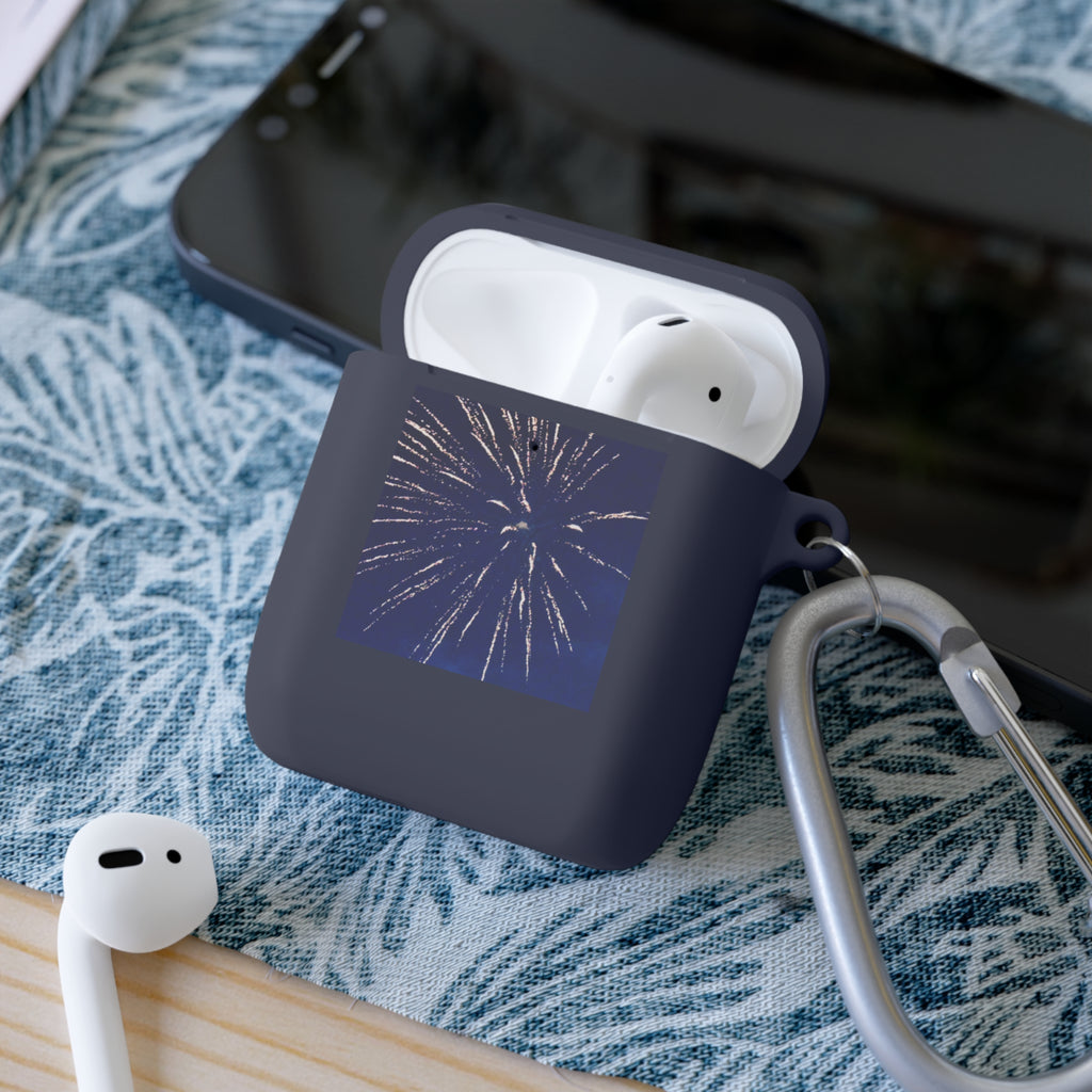 Navy Fireworks Burst AirPods Case
