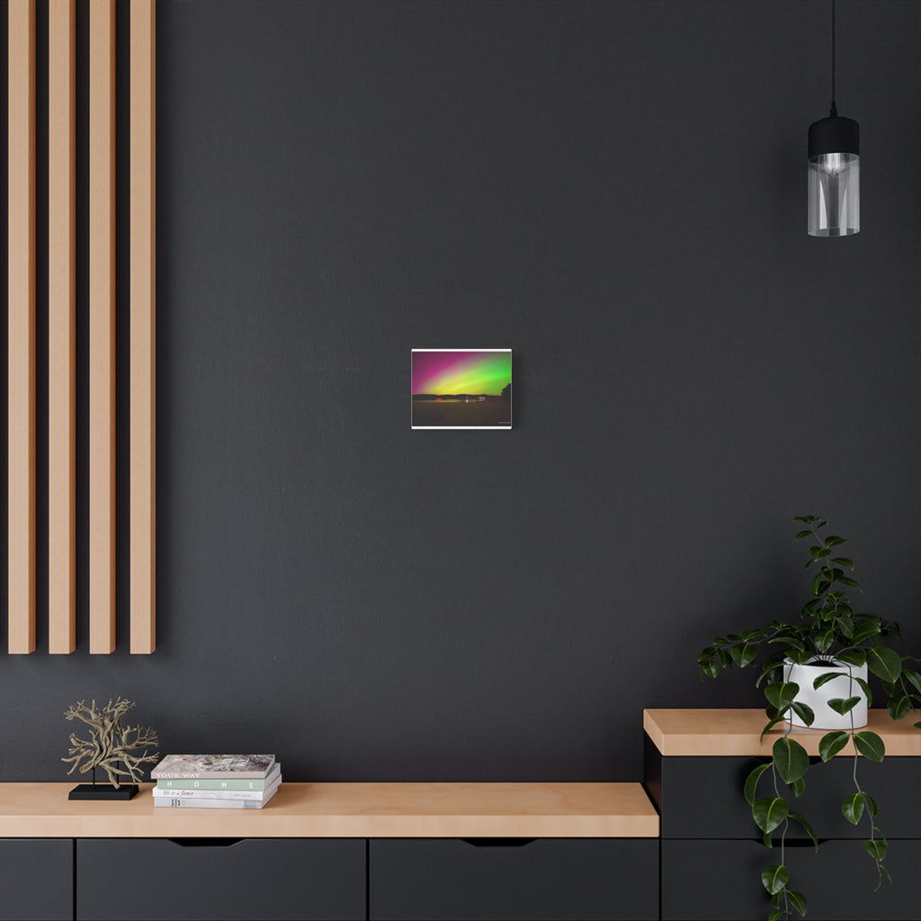 Aurora Night Sky Matte Canvas Print — Colorful Northern Lights Landscape